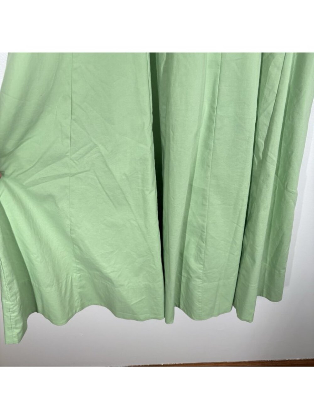 Express Sz XS Mint Square Neck Seamed Smocked Back Midi Dress With Pockets NWOT - Picture 5 of 13